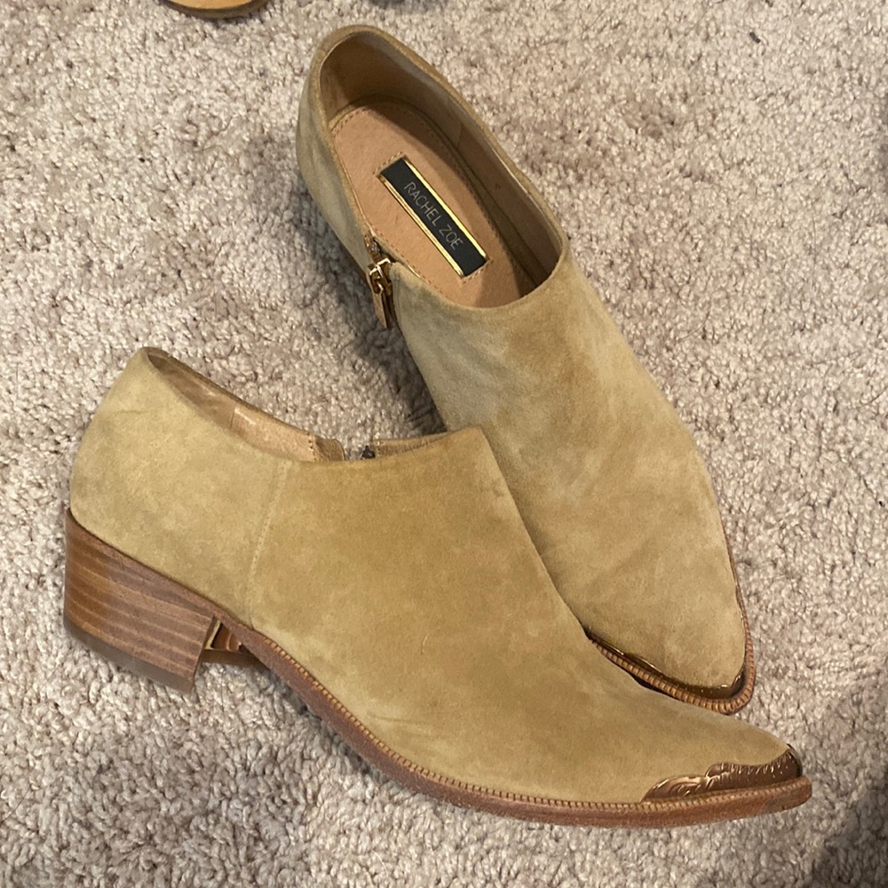 Rachel Zoe tan ankle booties